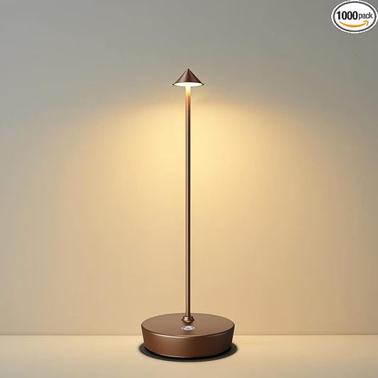Rechargeable Cordless Table Lamp, 6000mAh LED Battery Operated Desk Lamp Touch 3 Color Stepless Dimming Portable Outdoor Waterproof Table Light for Patio/Restaurant/Dining/Home(Coffee)