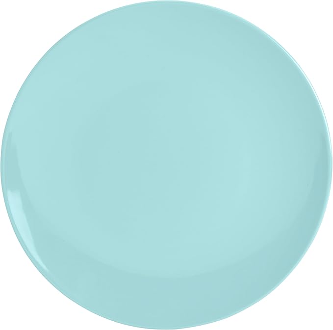 Tabletops Gallery 12 Piece Blue Green Coral Melamine Dinnerware Set Plates Bowls for Indoor Outdoor Use, Service for 4, Enchanted