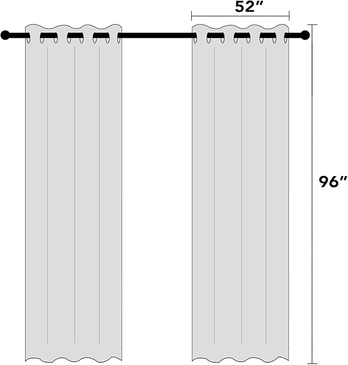PrinceDeco Linen Curtains 96 Inch Long Light Reducing Panels Drapes for Living Room Energy Saving Window Treatments Draperies for Bedroom 2 Panels (Ivory, 52" W x 96" L)
