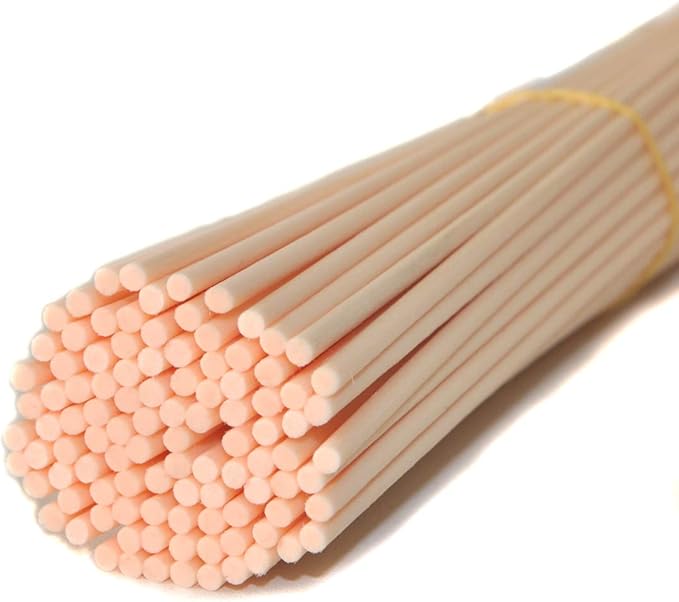 50pcs Fibre Reed Diffuser Sticks, DIY Home Fragrance Scented Oil Sticks (12" x 4mm, Beige)