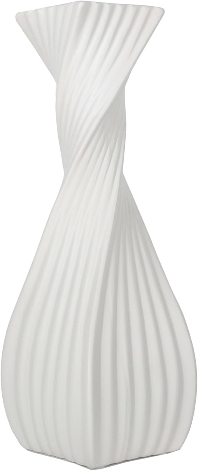 Large White Ceramic Flower Vase - 15.7 in Tall White Floor Vases for Decor Living Room Modern Minimalist Vase for Branches and Dried Flowers,Decorative Fireplace Bedroom Kitchen