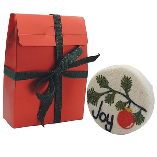 Handmade Felted Christmas Soap | Handcrafted Soap | Unique Housewarming Gift and Lovely Christmas Bathroom Decor | 3 * 3 inch (joy)