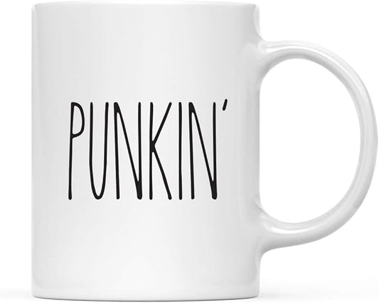 Andaz Press Simple Rustic Farmhouse Kitchen Decor 11oz. Ceramic Coffee Tea Mug, Punkin', 1-Pack, Includes Gift Box, Minimalist Birthday Idea