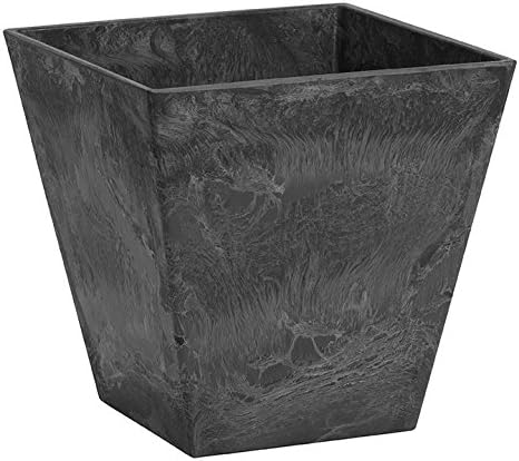 Novelty 35188 Square Ella Planter, Black, 18-Inch