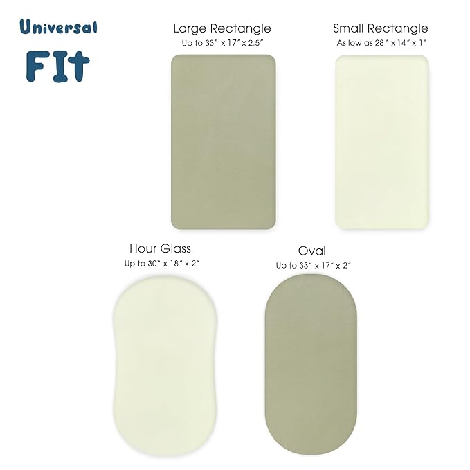 GRSSDER Stretchy Ultra Soft Fitted Bassinet Sheet 3 Pack, Universal Fit for Bassinets Baby Cradle Moses Basket Oval Rectangle Mattress Safe and Snug, Jersey Bassinet Sheets for Girls, White/Sage