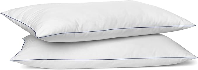SILUI Extra Flat Soft Thin Pillows Standard Size Set of 2 Pack Bed Pillow with Down Alternative Fill for Side Back Stomach Sleepers, 20x26 Inches
