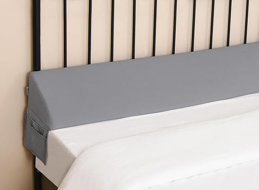 Vekkia Dual Density Bed Wedge Pillow/Mattress Gap Filler/Headboard Pillow/Pillow Wedge for Headboard Gap/Bed Gap Filler,Close Gap(0-6") Between Your Mattress and Headboard,Gray(Queen)