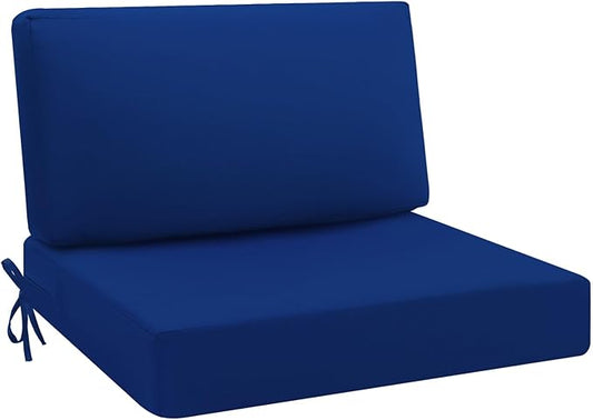 idee-home Outdoor Cushions for Patio Furniture, Outdoor Seat Cushion, Waterproof Hampton Bay Deep Seat Replacement Couch Chair Cushions for Garden Lawn Backyard Deck, 28.5 x 28.5 Navy Bue