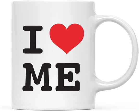 Andaz Press Valentine’s Day Funny 11oz. His Her Couples Coffee Mug Gift, I Love Me, Heart Graphic, 1-Pack, Gift Box I Love Me Mug Valentines Mug Valentines Coffee Cup Heart Mug Valentines Day Mugs