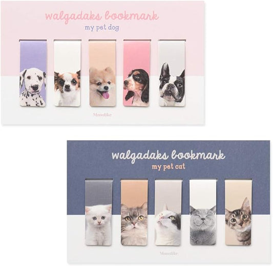 Monolike Magnetic Bookmarks My pet Dog + Cat, 10 Pieces
