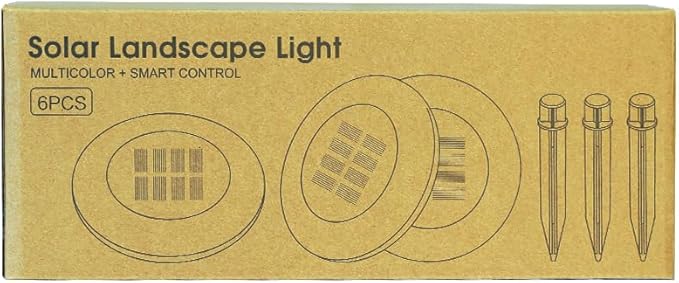 intelamp Solar Pathway Lights Outdoor, 6 Pack 9 Color Changing with Remote Control, Dusk to Dawn Solar Powered Waterproof LED Ground Lighting for House Outside Lawn Garden Yard Patio