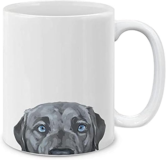 MUGBREW Silver Blue Labrador Retriever Dog Ceramic Coffee Mug Tea Cup, 11 OZ