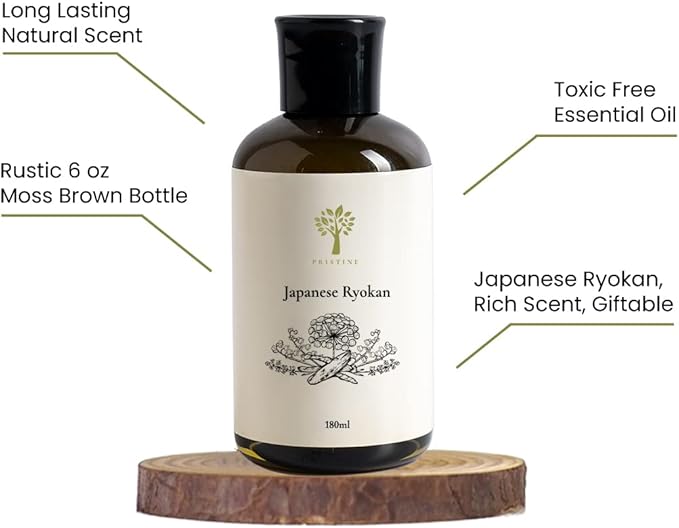PRISTINE Japanese Ryokan/Inspired by Shang Hotel Reed Diffuser Refill with Free Reed Sticks | Fresh Lavender, Sandalwood Oil Diffuser Refills | Premium Hotel Lobby Reed Diffuser Oil Refill