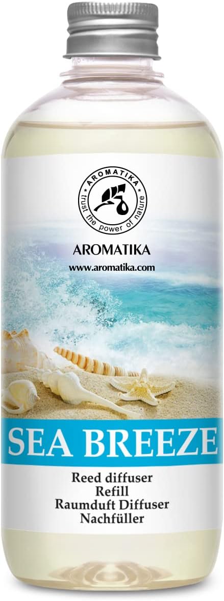 Reed Diffuser Refill Sea Breeze 17 Fl Oz - Room Diffuser Refill - Home Fragrance - Fresh Fragrance - Sea Breeze Diffuser - Scented Diffuser with Fresh Scent - Room Freshener - Long Lasting Fragrance