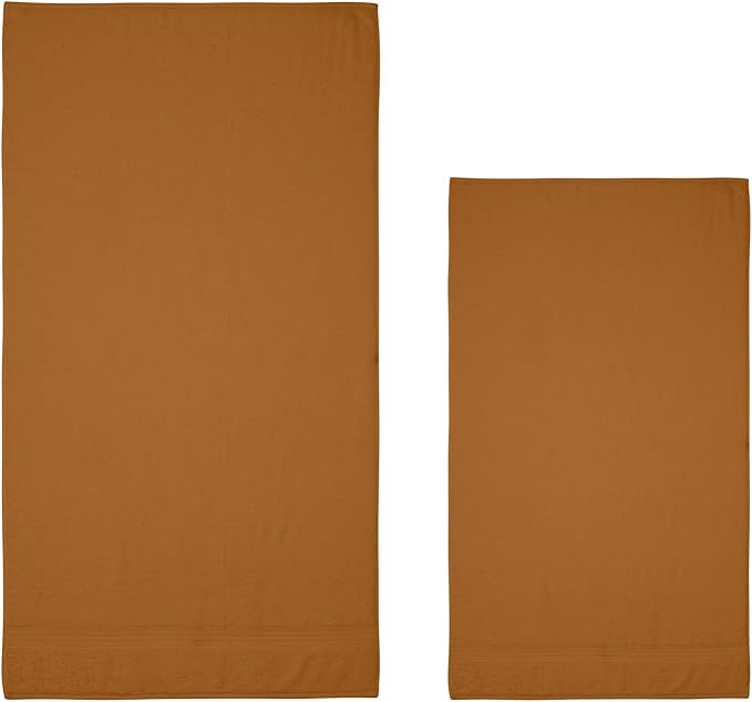 HOMELOVER 6 Piece Towel Set - 100% Organic Cotton, 2 Bath Towels, 2 Hand Towels, 2 Washcloths - 500 GSM, Hotel & Spa Quality, Soft, Quick Dry, Highly Absorbent Bathroom Essentials (Sahara Brown)