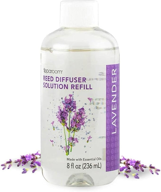 SpaRoom Reed Diffuser Oil Refill – Lavender Scent, 8oz Bottle for Home Fragrance, Calming and Relaxing Blend for Bedroom, Bathroom, or Office, Long Lasting Air Freshener, Aromatherapy Use