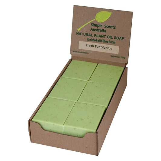 Eucalyptus Scented Natural Soap Bars (12 Bars), 3.5oz Moisturizing French Triple Milled Soap Bars Enriched with Shea Butter - Pure Plant Oil Bath & Body Soap Bars