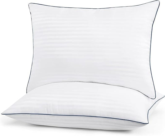 Homemate Bed Pillows for Sleeping - Queen Size(20"x28") Set of 2 Hotel Quality Pillows Allergy Friendly Microfiber Shell Fluffy Down Alternative Filling Pillow Suitable Back Stomach or Side Sleepers