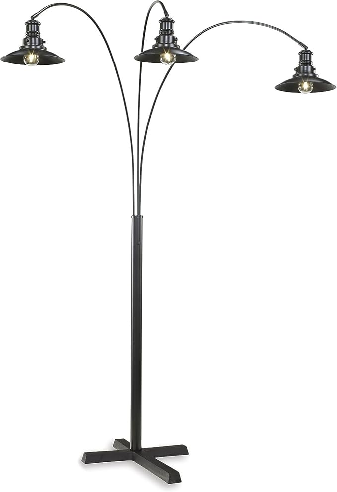 Signature Design by Ashley Sheriel Industrial Metal Arc Lamp with Adjustable Neck, Black