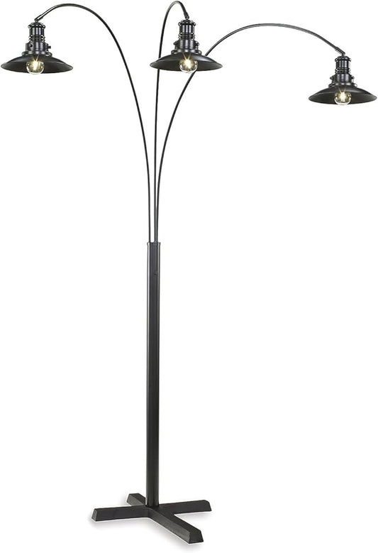 Signature Design by Ashley Sheriel Industrial Metal Arc Lamp with Adjustable Neck, Black