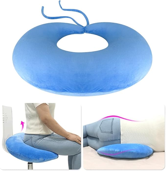 AOSSA BBL Pillow after Surgery Butt Brazilian Butt Lift Pillow BBL Sleeping Booty Pillow Booty for Sitting Sleeping Driving Lumbar Back Cushion Seat Foam (Blue)