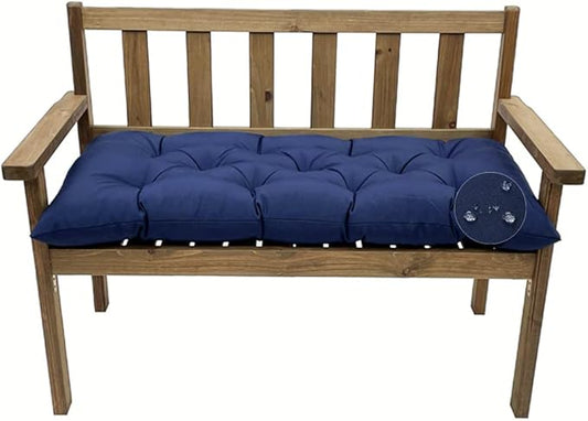 Outdoor Bench Cushion, Waterproof Swing Cushion Bench Seat Cushion, Swing Chair Replacement Seat Pads Cushion Pillow for Lounger Garden Furniture Patio Metal Wooden Bench (Navy Blue, 59x20in)