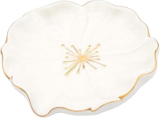 Elegant Bathroom Soap Dish, Inspired by Nature Hibiscus Flower, Ceramic Soap Dish Holder, Self-Draining and Multiple Styles for Bathroom Kitchen Accessories