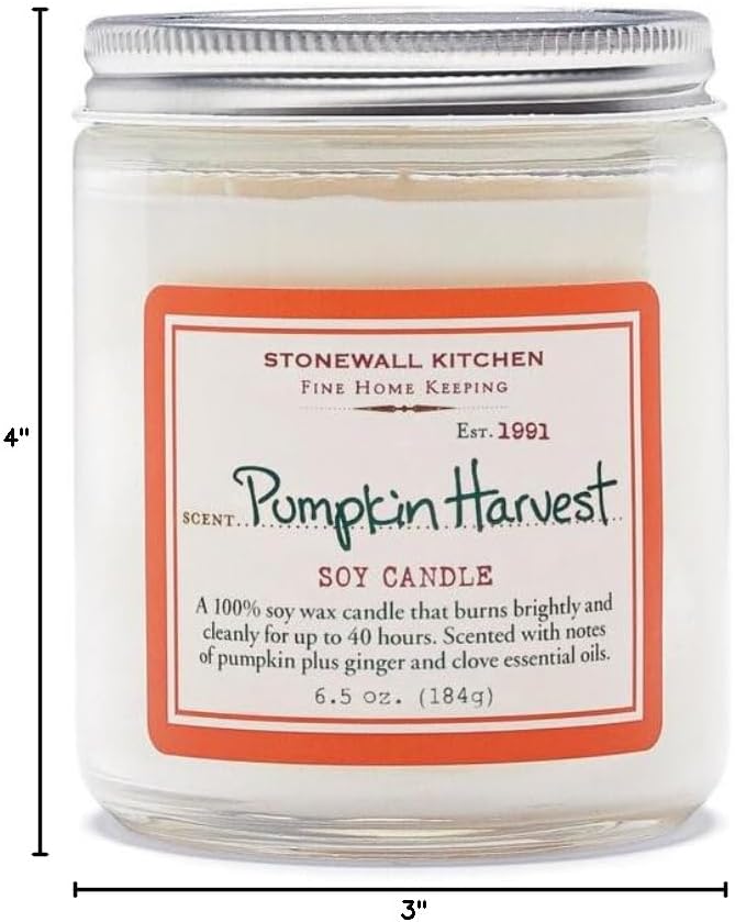 Stonewall Kitchen Pumpkin Harvest Soy Candle, 6.5 Ounces