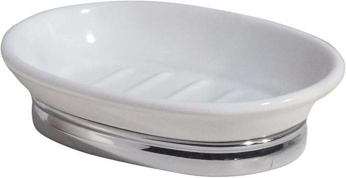 iDesign Soap Dish for Bar Soap – York Collection – White