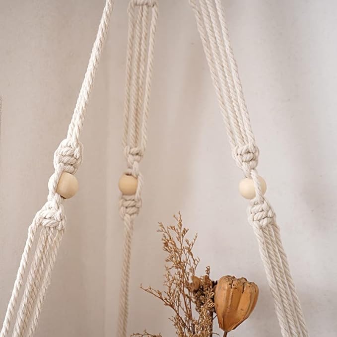 Macrame Wall Hanging Shelf Tassel Woven Macramé Shelves,Boho Wall Hanging Shelves for Small Plants Photo Frames,Home Living Room Bedroom Balcony Decor (3T)