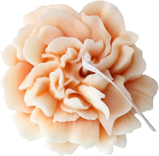 Carnation Flower Shaped Scented Candle,Handmade Aroma Soy Wax Decorative Candle for Table Photo Prop Birthday Gift,Prefect for Meditation Stress Relief Mood Boosting Bath Yoga (Yellow)