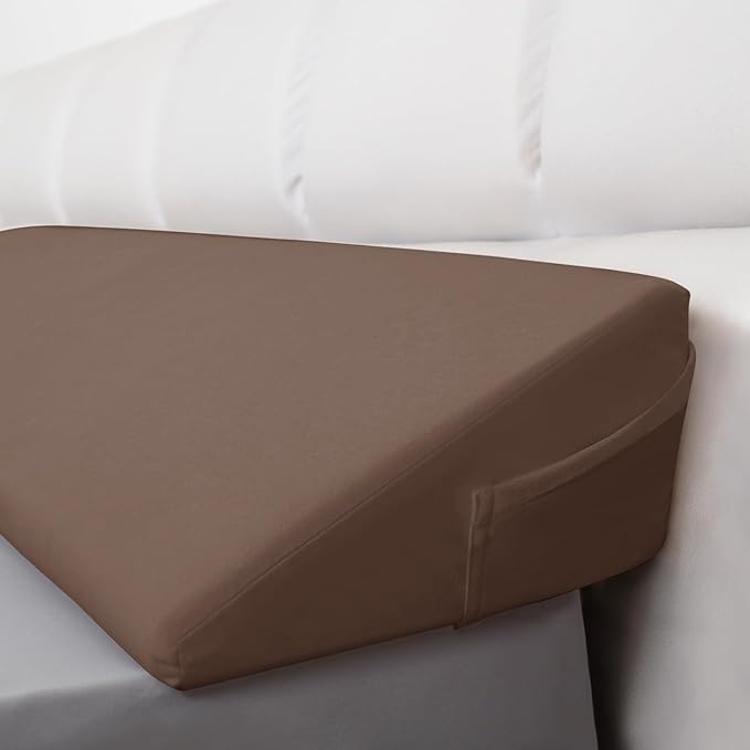 WdFour Bed Wedge pillow, close off Headboard, wall and Mattress Gap. incline, slanted sweat-proof pillow for neck and back pain relief anti-snoring for comfortable sleeping.(Chocolate,60Wx10Dx6H)