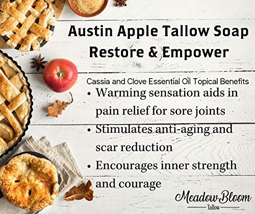 EST'D 2004 HC Meadow Bloom Tallow Bar Soap - Apple 2 Pack - Made with All Natural 100% Grass Fed Tallow Handmade Soap Bar - Great for Face or Body Soap