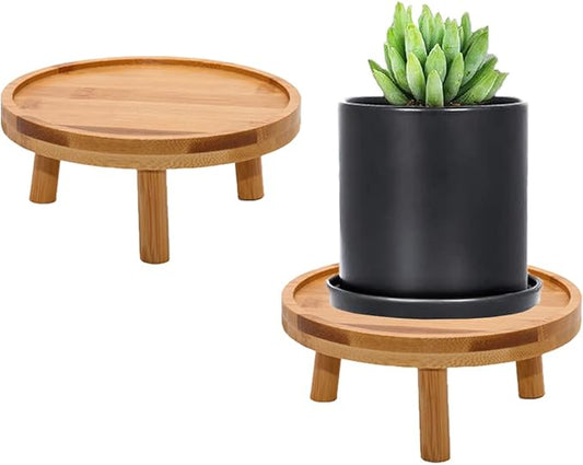 ARTORA Mid Century Modern Plant Stand, Wood Indoor Plant Holder Succulents Plant Pot Raiser Decorative Corner Planter Stand for Small to Medium Plants (Natural 2PCS)