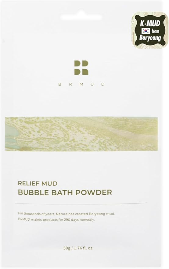 Relief Mud Bubble Bath Powder | Hypoallergenic Mud Powder Bubble Bath w/ 98% Nature-Derived Ingredients | Moisturizing & Foaming Bubble Bath Oil Control for All Skin Types (Pack of 1, 1.76 oz)