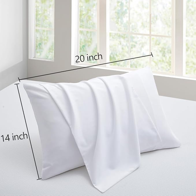 Small Pillow Cases 14x20 White Microfiber Toddler Pillow Cases Set of 2 Soft Comfortable Not Shrink Pillow Cover Kids Pillow Case Envelope Style