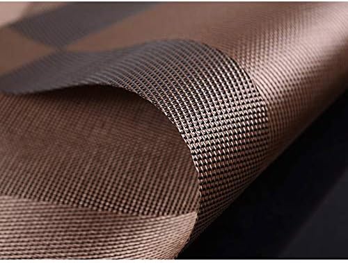 Placemats with Table Runner Sets Place Mats, Woven Crossweave Vinyl Kitchen Tablemat, Washable PVC Mats for Dining Table, Parties, Farmhouse, Thanksgiving, Christmas & Gathering (Brown)