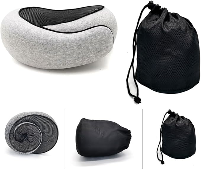 Travel Neck Pillow, Memory Foam Airplane Travel Pillow, 360 Degree Comfort and Breathability, Washable Modal Cover,Stowable U-Shaped Pillow
