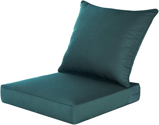 QILLOWAY Outdoor Chair Cushion Set,All Weather Outdoor Cushions for Patio Furniture.Mallard/Forest Green