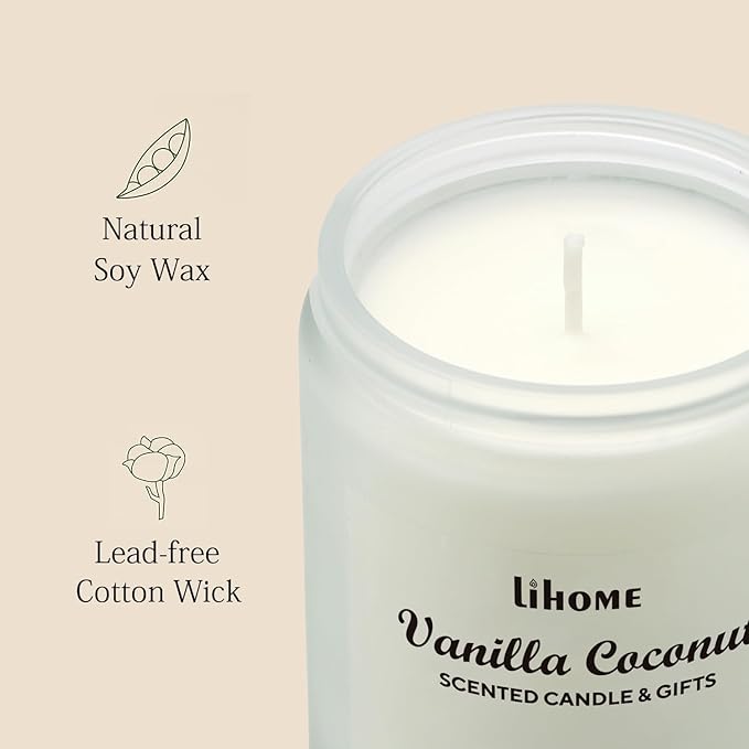 Candles Gifts for Women - Scented Candles, Natural Soy Wax Candle for Home Scented Perfect for Christmas, Birthday, Mother's Day, Vanilla Coconut Candle