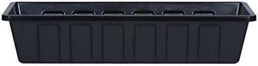 Novelty Poly-Pro Plastic Flower Box Planter, Black, 24-Inch