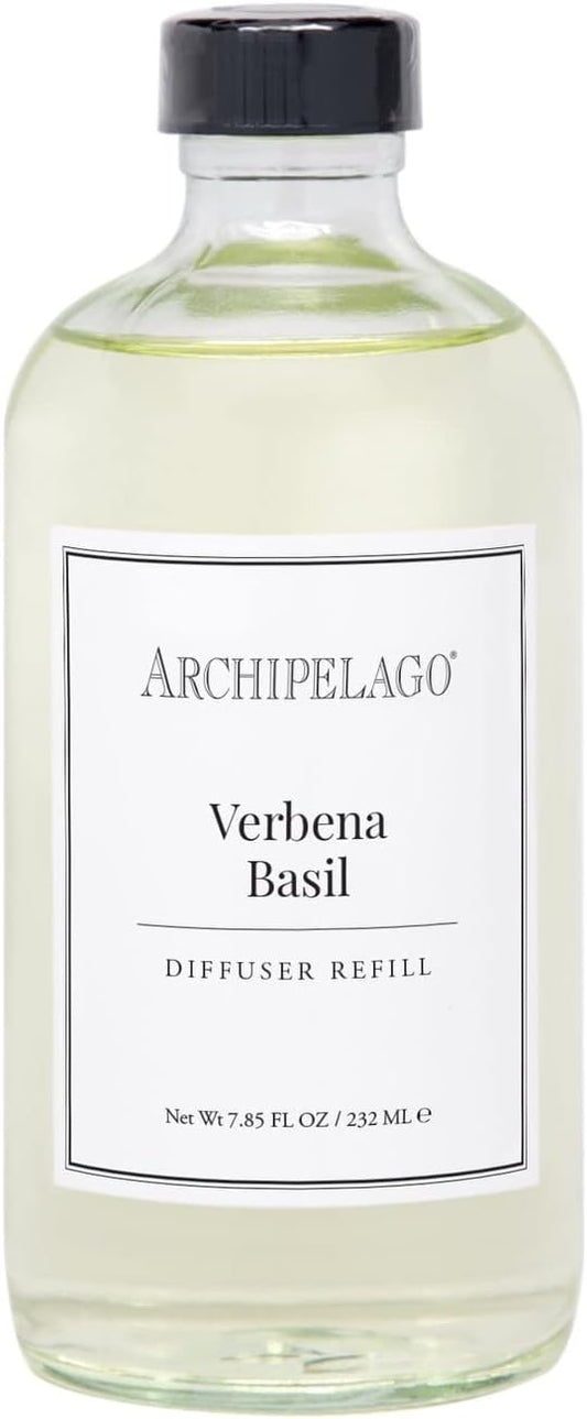 Archipelago Botanicals Verbena Basil Reed Diffuser Oil Refill, Home Fragrance Oil for Diffuser, Long-Lasting Natural Home Fragrance, Diffuser Oil Scents, 7.85 Fl Oz