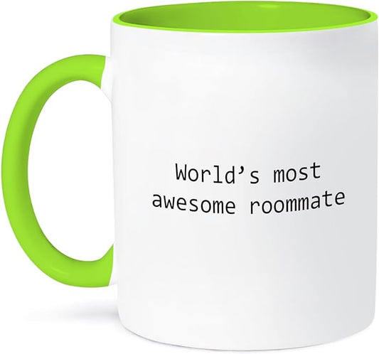 3dRose Coffee Mug, Size - 11oz - Worlds most awesome roommate Anne Collections Expressions - funny coffee cup gift