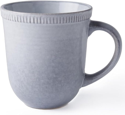 Ceramic Coffee Mugs, Furnace Transmutation Craft,15oz, Handmade Pottery Mug, Embossment Craft, Vintage Tea Cups with Handle for Office/Home, Dishwasher and Microwave Safe. (offwhite)