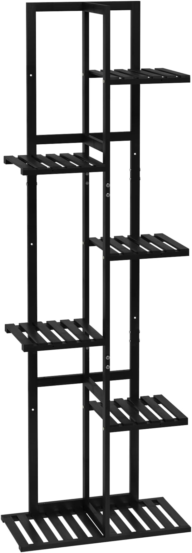 Laiensia Bamboo Plant Stand Rack 6 Tier,Multiple Stand Holder Shelf Rack, Indoor&Outdoor Planter Display Shelves for Patio Garden, Living Room, Corner Balcony and Bedroom,Black