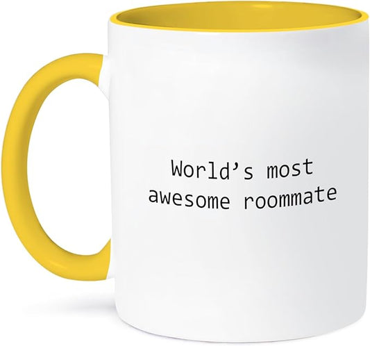 3dRose Coffee Mug, Size - 11oz - Worlds most awesome roommate Anne Collections Expressions - funny coffee cup gift