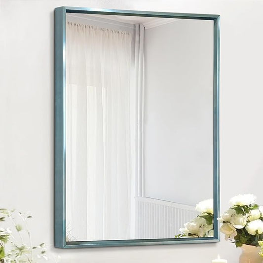 AAZZKANG Small Wall Mirror Decorative Metal Framed Mirrors Modern for Bedroom Bathroom Home Decor Rectangular