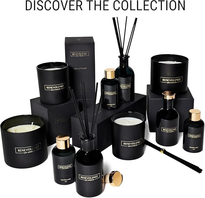 Benevolence LA Rose & Sandalwood Reed Diffuser Oil Refill | Long Lasting Home Fragrance for Bathroom and Bedroom | Essential Oils for Relaxation - 4 oz