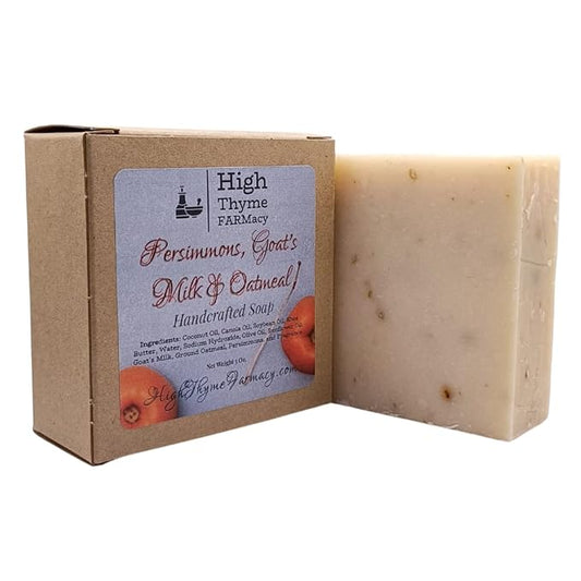 Persimmons, Goat's Milk & Oatmeal Soap - 5 Ounce Handcrafted Goat Milk Soap Bar - Persimmon Soap - Goats Milk Soap - Persimmon Goat's Milk Soap - Goats Milk Soap Bar - Exfoliating Bar Soap