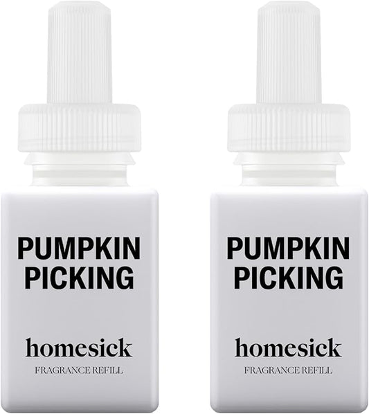Pura & Homesick Home Scent Refill - Smart Clean Air Diffuser Fragrance - Up to 120-Hours of Luxury Fragrance per Refill - Household Essential - 2 Pack, Pumpkin Picking